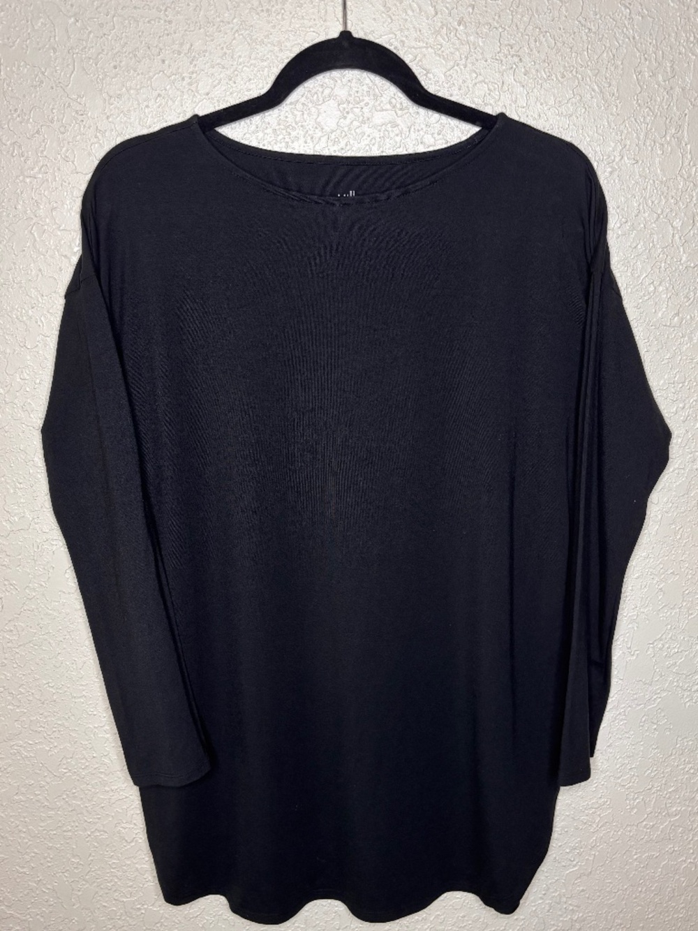 J. Jill Black Luxe Supima Long Sleeve Tunic Top Women's Size Small